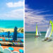 Plaża z leżakami, parasole, Traveligo Blog Jachty na morzu, Traveligo Blog