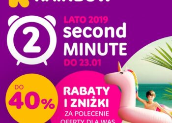 Kolorowe logo, zegar, tekst promocyjny - Traveligo Blog
