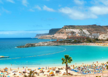 Plaża z palmami i ludźmi - Traveligo Blog