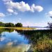 Jezioro, drzewa, niebo, chmury - Traveligo Blog