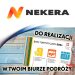 Logo Nekera i bon turystyczny 500+ na drewnianej powierzchni. Traveligo Blog