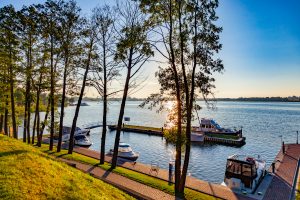Drzewa, łodzie, jezioro, brzeg - Traveligo Blog