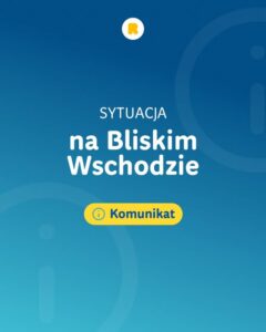 Grafika Rainbow – komunikat o sytuacji na Bliskim Wschodzie dla podróżnych.