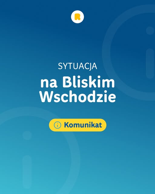 Grafika Rainbow – komunikat o sytuacji na Bliskim Wschodzie dla podróżnych.