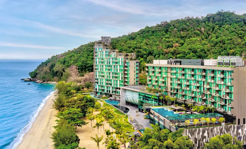 Angsana Teluk Bahang Penang hotel przy plaży Malezja widok z góry