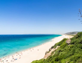 Piaszczyste plaże wybrzeża Costa de la luz w Hiszpanii